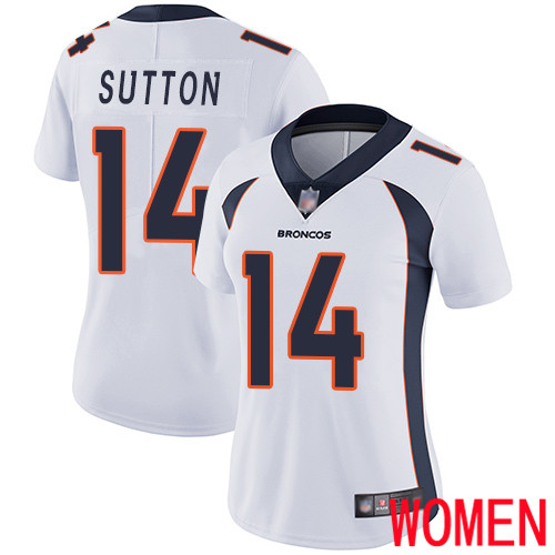 Women Denver Broncos #14 Courtland Sutton White Vapor Untouchable Limited Player Football NFL Jersey->youth nfl jersey->Youth Jersey